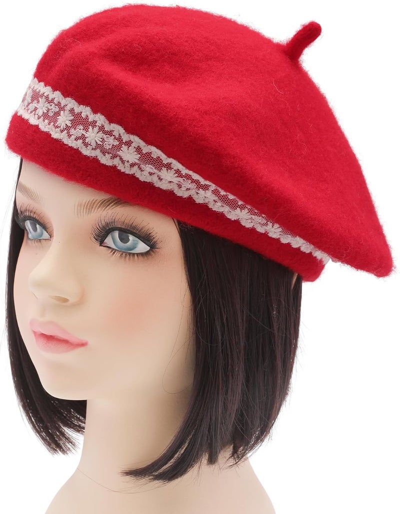 ZLYC Wool Kids Beret Hat Girls Solid Color Artist French Beret Cap - Image 2